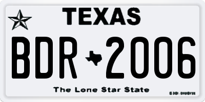 TX license plate BDR2006