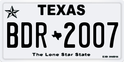 TX license plate BDR2007