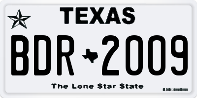 TX license plate BDR2009
