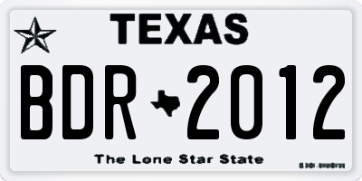 TX license plate BDR2012