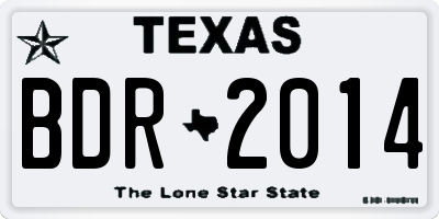 TX license plate BDR2014