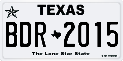 TX license plate BDR2015