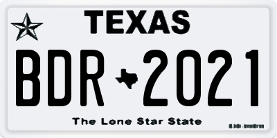 TX license plate BDR2021