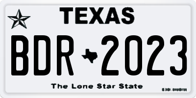 TX license plate BDR2023