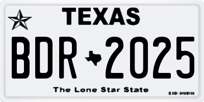TX license plate BDR2025