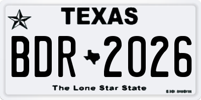 TX license plate BDR2026