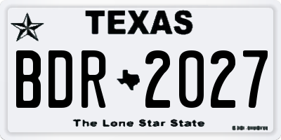 TX license plate BDR2027