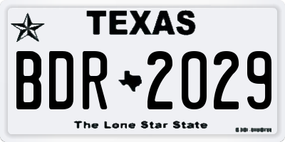 TX license plate BDR2029