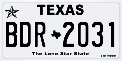 TX license plate BDR2031