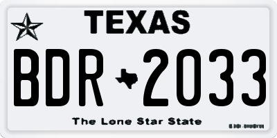 TX license plate BDR2033