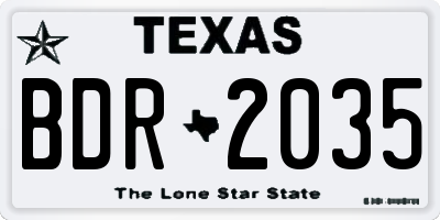 TX license plate BDR2035