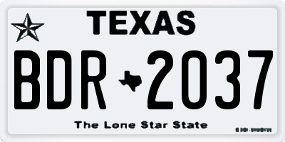 TX license plate BDR2037