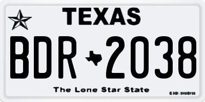 TX license plate BDR2038