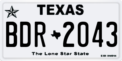TX license plate BDR2043