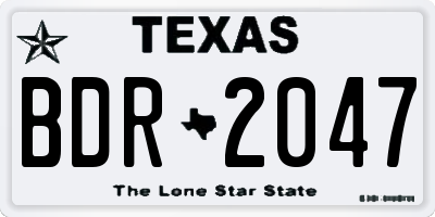 TX license plate BDR2047