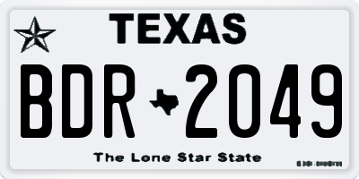 TX license plate BDR2049