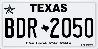 TX license plate BDR2050
