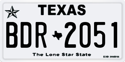 TX license plate BDR2051