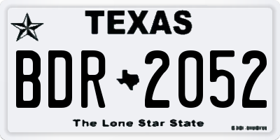 TX license plate BDR2052
