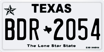 TX license plate BDR2054