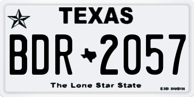 TX license plate BDR2057