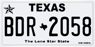 TX license plate BDR2058