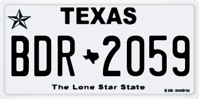 TX license plate BDR2059