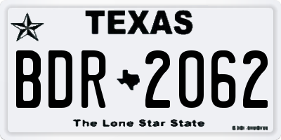 TX license plate BDR2062