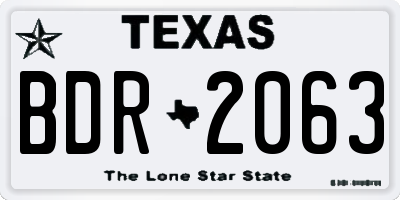 TX license plate BDR2063