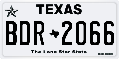 TX license plate BDR2066