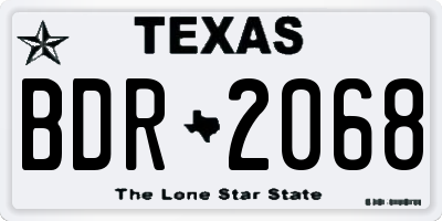 TX license plate BDR2068