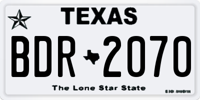 TX license plate BDR2070