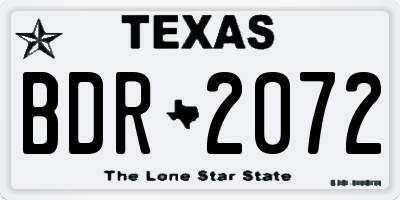 TX license plate BDR2072