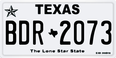 TX license plate BDR2073