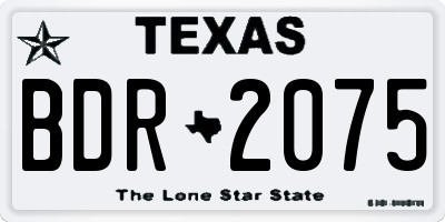 TX license plate BDR2075