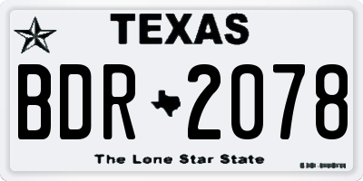 TX license plate BDR2078