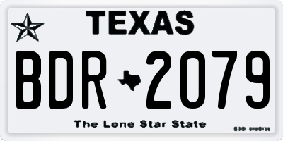 TX license plate BDR2079