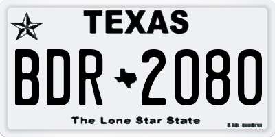 TX license plate BDR2080