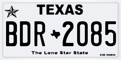TX license plate BDR2085