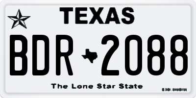 TX license plate BDR2088