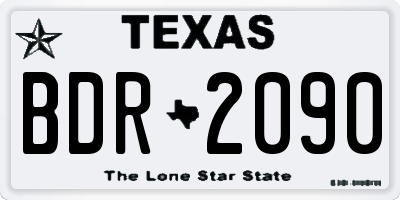 TX license plate BDR2090
