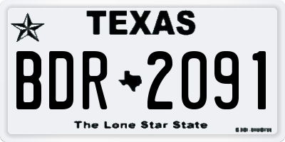 TX license plate BDR2091