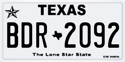 TX license plate BDR2092