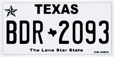 TX license plate BDR2093