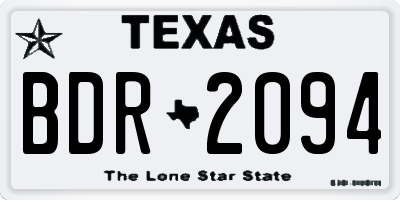 TX license plate BDR2094
