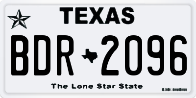 TX license plate BDR2096