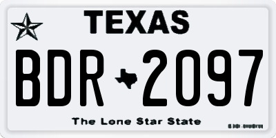 TX license plate BDR2097