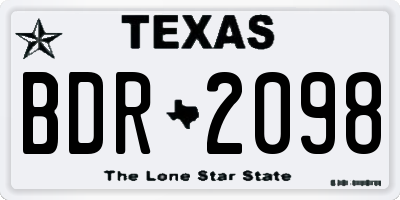 TX license plate BDR2098