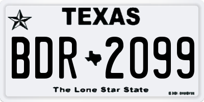 TX license plate BDR2099