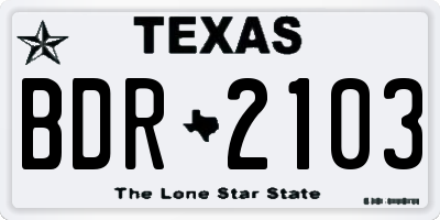 TX license plate BDR2103